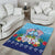 Guam Chamorro Area Rug Tribal Latte Stone With Dolphins Blue