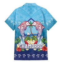 Guam Chamorro Family Matching Mermaid Dress and Hawaiian Shirt Tribal Latte Stone With Dolphins Blue LT05 - Polynesian Pride