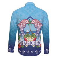 Guam Chamorro Family Matching Off The Shoulder Long Sleeve Dress and Hawaiian Shirt Tribal Latte Stone With Dolphins Blue LT05 - Polynesian Pride
