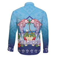 Guam Chamorro Family Matching Off Shoulder Maxi Dress and Hawaiian Shirt Tribal Latte Stone With Dolphins Blue LT05 - Polynesian Pride