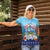 Guam Chamorro Women Polo Shirt Tribal Latte Stone With Dolphins Blue