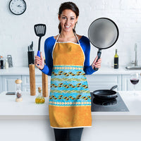 Hawaii Humuhumu Fish Maile Pikake Lei Apron Tribal Tapa Orange Version LT05 - Polynesian Pride