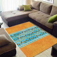 Hawaii Humuhumu Fish Maile Pikake Lei Area Rug Tribal Tapa Orange Version LT05 - Polynesian Pride