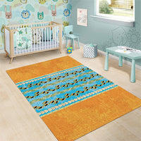 Hawaii Humuhumu Fish Maile Pikake Lei Area Rug Tribal Tapa Orange Version LT05 - Polynesian Pride