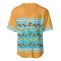 Hawaii Humuhumu Fish Maile Pikake Lei Baseball Jersey Tribal Tapa Orange Version LT05 - Polynesian Pride