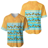 Hawaii Humuhumu Fish Maile Pikake Lei Baseball Jersey Tribal Tapa Orange Version LT05 - Polynesian Pride