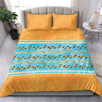 Hawaii Humuhumu Fish Maile Pikake Lei Bedding Set Tribal Tapa Orange Version LT05 - Polynesian Pride