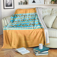 Hawaii Humuhumu Fish Maile Pikake Lei Blanket Tribal Tapa Orange Version LT05 Orange - Polynesian Pride