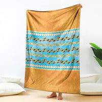 Hawaii Humuhumu Fish Maile Pikake Lei Blanket Tribal Tapa Orange Version LT05 - Polynesian Pride