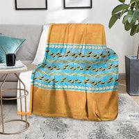 Hawaii Humuhumu Fish Maile Pikake Lei Blanket Tribal Tapa Orange Version LT05 - Polynesian Pride