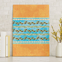 Hawaii Humuhumu Fish Maile Pikake Lei Canvas Wall Art Tribal Tapa Orange Version LT05 Without Frame Orange - Polynesian Pride
