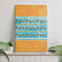 Hawaii Humuhumu Fish Maile Pikake Lei Canvas Wall Art Tribal Tapa Orange Version LT05 - Polynesian Pride