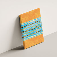 Hawaii Humuhumu Fish Maile Pikake Lei Canvas Wall Art Tribal Tapa Orange Version LT05 - Polynesian Pride