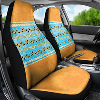 Hawaii Humuhumu Fish Maile Pikake Lei Car Seat Cover Tribal Tapa Orange Version LT05 - Polynesian Pride