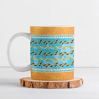 Hawaii Humuhumu Fish Maile Pikake Lei Ceramic Mug Tribal Tapa Orange Version LT05 Orange - Polynesian Pride