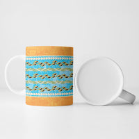 Hawaii Humuhumu Fish Maile Pikake Lei Ceramic Mug Tribal Tapa Orange Version LT05 - Polynesian Pride