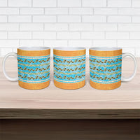 Hawaii Humuhumu Fish Maile Pikake Lei Ceramic Mug Tribal Tapa Orange Version LT05 - Polynesian Pride
