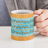 Hawaii Humuhumu Fish Maile Pikake Lei Ceramic Mug Tribal Tapa Orange Version LT05 - Polynesian Pride