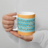 Hawaii Humuhumu Fish Maile Pikake Lei Ceramic Mug Tribal Tapa Orange Version LT05 - Polynesian Pride