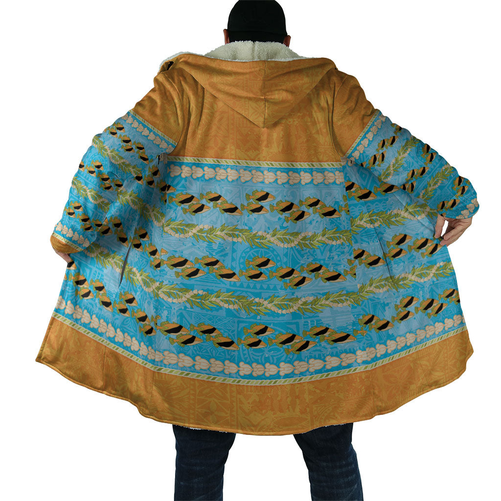 Hawaii Humuhumu Fish Maile Pikake Lei Cloak Tribal Tapa Orange Version LT05 - Polynesian Pride