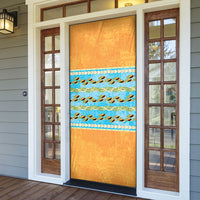 Hawaii Humuhumu Fish Maile Pikake Lei Door Cover Tribal Tapa Orange Version LT05 - Polynesian Pride