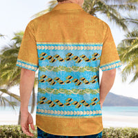 Hawaii Humuhumu Fish Maile Pikake Lei Hawaiian Shirt Tribal Tapa Orange Version LT05 - Polynesian Pride