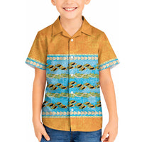 Hawaii Humuhumu Fish Maile Pikake Lei Hawaiian Shirt Tribal Tapa Orange Version LT05 - Polynesian Pride