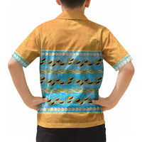 Hawaii Humuhumu Fish Maile Pikake Lei Hawaiian Shirt Tribal Tapa Orange Version LT05 - Polynesian Pride