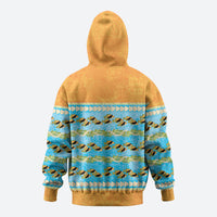 Hawaii Humuhumu Fish Maile Pikake Lei Hoodie Tribal Tapa Orange Version LT05 - Polynesian Pride