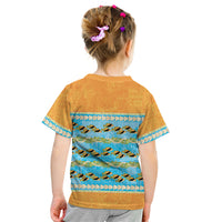Hawaii Humuhumu Fish Maile Pikake Lei Kid T Shirt Tribal Tapa Orange Version LT05 - Polynesian Pride