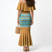 Hawaii Humuhumu Fish Maile Pikake Lei Mermaid Dress Tribal Tapa Orange Version LT05 - Polynesian Pride
