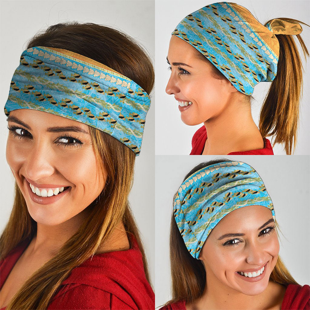 Hawaii Humuhumu Fish Maile Pikake Lei Neck Gaiter Tribal Tapa Orange Version LT05 - Polynesian Pride