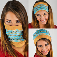 Hawaii Humuhumu Fish Maile Pikake Lei Neck Gaiter Tribal Tapa Orange Version LT05 - Polynesian Pride