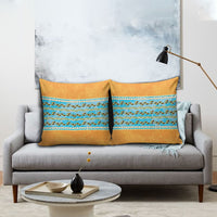 Hawaii Humuhumu Fish Maile Pikake Lei Pillow Cover Tribal Tapa Orange Version LT05 - Polynesian Pride