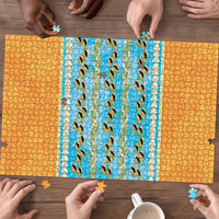 Hawaii Humuhumu Fish Maile Pikake Lei Puzzle Tribal Tapa Orange Version LT05 - Polynesian Pride
