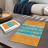 Hawaii Humuhumu Fish Maile Pikake Lei Puzzle Tribal Tapa Orange Version LT05 - Polynesian Pride
