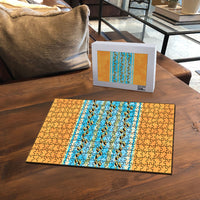Hawaii Humuhumu Fish Maile Pikake Lei Puzzle Tribal Tapa Orange Version LT05 - Polynesian Pride