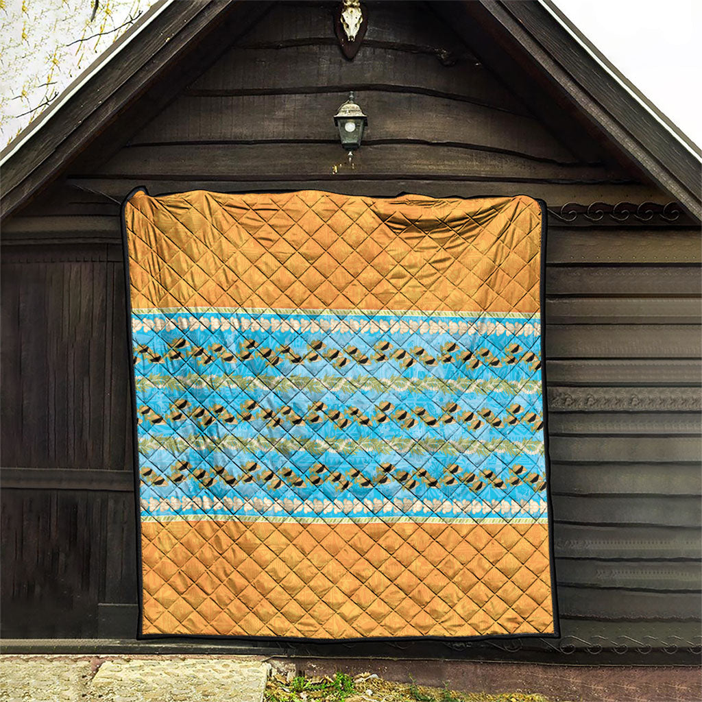 Hawaii Humuhumu Fish Maile Pikake Lei Quilt Tribal Tapa Orange Version LT05 - Polynesian Pride