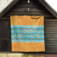 Hawaii Humuhumu Fish Maile Pikake Lei Quilt Tribal Tapa Orange Version LT05 - Polynesian Pride
