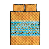 Hawaii Humuhumu Fish Maile Pikake Lei Quilt Bed Set Tribal Tapa Orange Version LT05 - Polynesian Pride