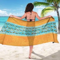 Hawaii Humuhumu Fish Maile Pikake Lei Sarong Tribal Tapa Orange Version LT05 - Polynesian Pride