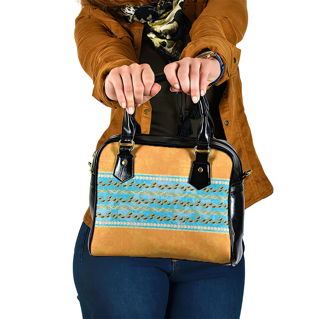 Hawaii Humuhumu Fish Maile Pikake Lei Shoulder Handbag Tribal Tapa Orange Version LT05 One Size Orange - Polynesian Pride