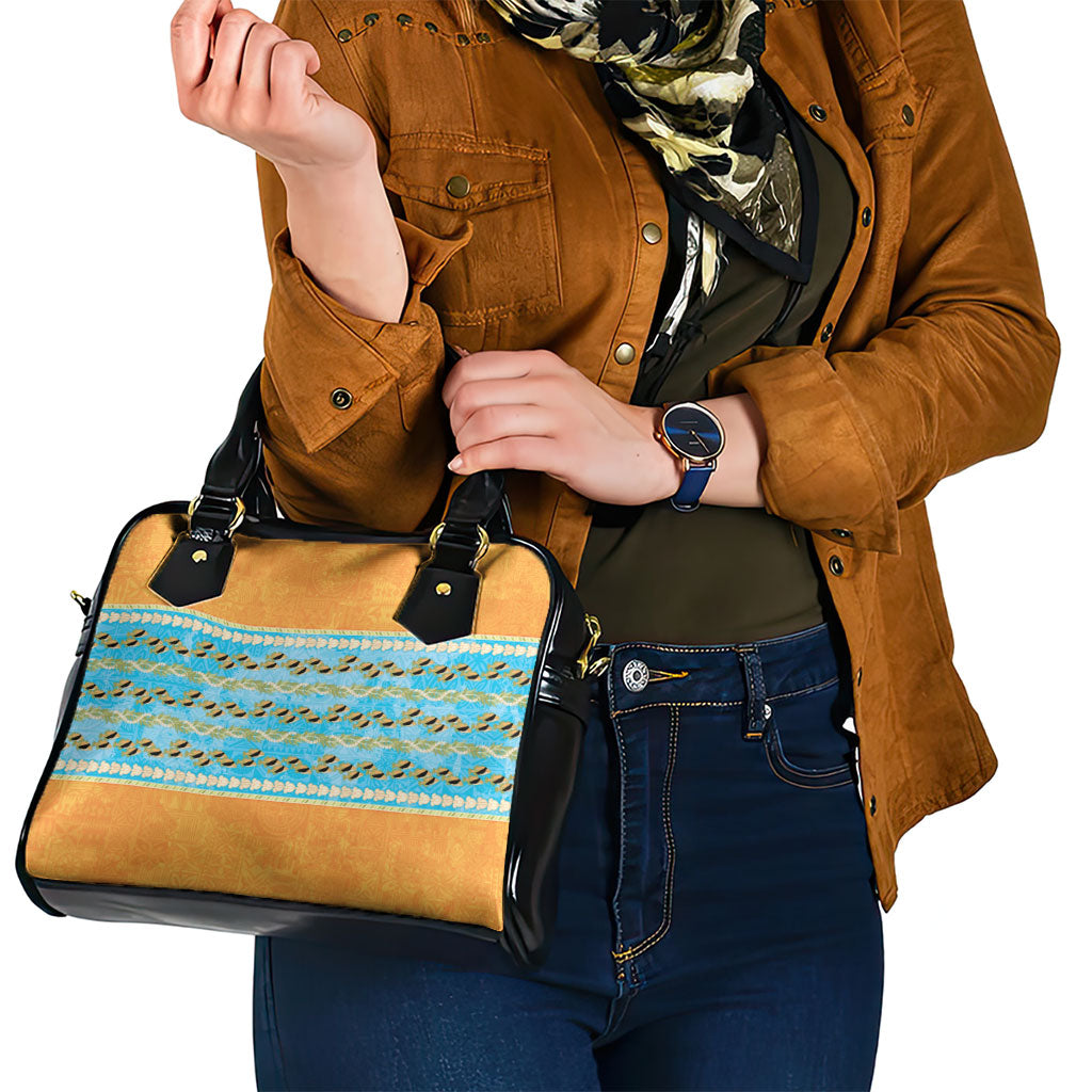 Hawaii Humuhumu Fish Maile Pikake Lei Shoulder Handbag Tribal Tapa Orange Version LT05 - Polynesian Pride