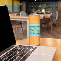 Hawaii Humuhumu Fish Maile Pikake Lei Skinny Tumbler Tribal Tapa Orange Version LT05 - Polynesian Pride