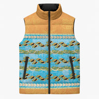Hawaii Humuhumu Fish Maile Pikake Lei Sleeveless Puffer Jacket Tribal Tapa Orange Version LT05 Unisex Orange - Polynesian Pride