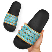Hawaii Humuhumu Fish Maile Pikake Lei Slide Sandals Tribal Tapa Orange Version LT05 - Polynesian Pride