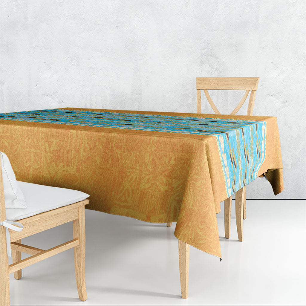 Hawaii Humuhumu Fish Maile Pikake Lei Tablecloth Tribal Tapa Orange Version LT05 - Polynesian Pride