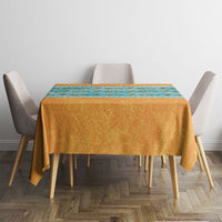 Hawaii Humuhumu Fish Maile Pikake Lei Tablecloth Tribal Tapa Orange Version LT05 - Polynesian Pride