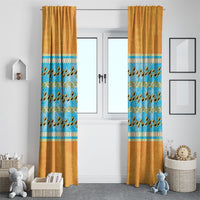 Hawaii Humuhumu Fish Maile Pikake Lei Window Curtain Tribal Tapa Orange Version LT05 - Polynesian Pride