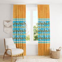 Hawaii Humuhumu Fish Maile Pikake Lei Window Curtain Tribal Tapa Orange Version LT05 - Polynesian Pride